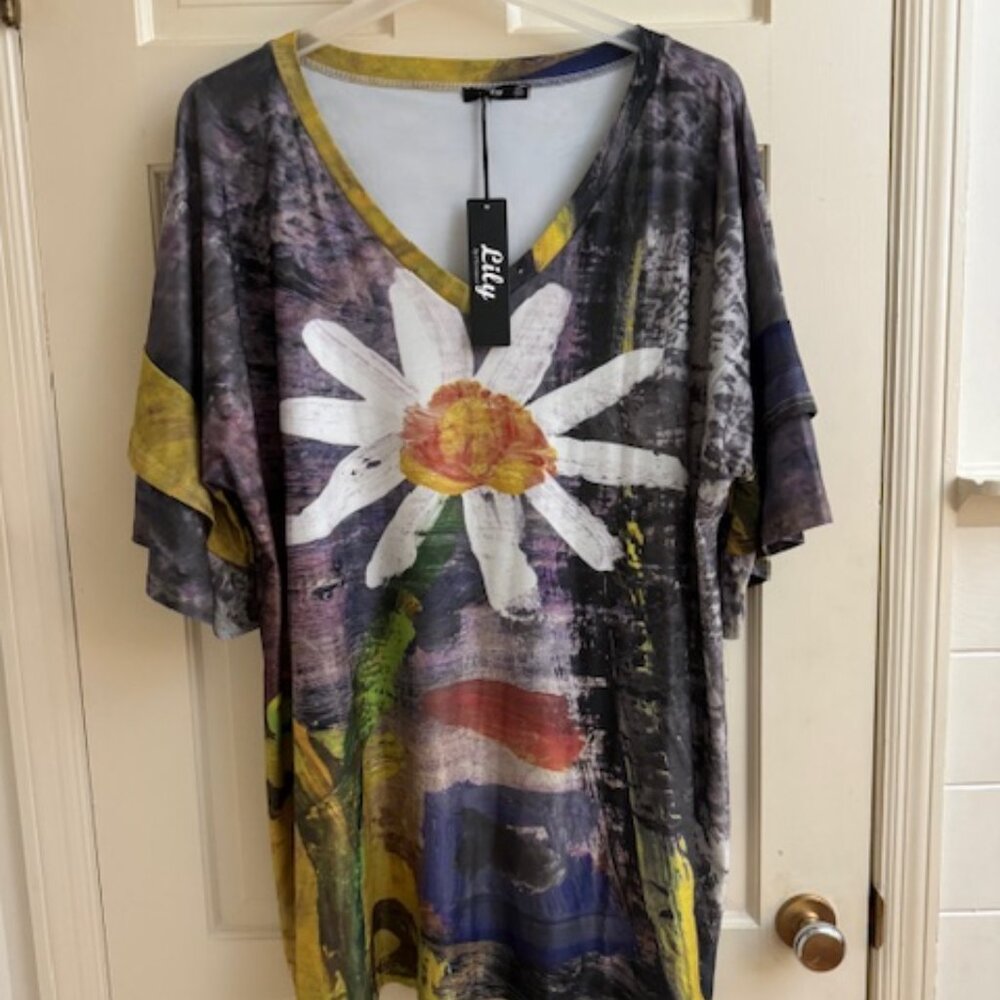 Floral shirt tunic